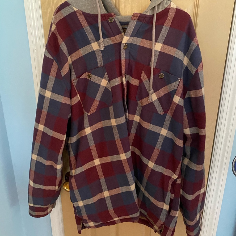 Men’s Flannel Jacket with Hood